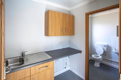 Kitchenette with entrance to Toilet