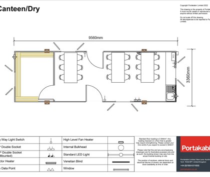 32 ft Layout Cabin Canteen with Drying Room