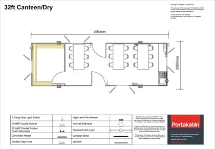 32 ft Layout Cabin Canteen with Drying Room