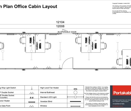 Website Layout - Leeds 6 - Open Plan Office Cabin Layout