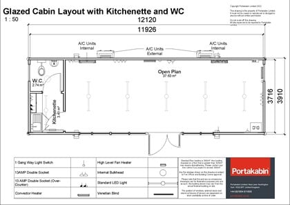 Glazed Cabin with Kitchenette and WC